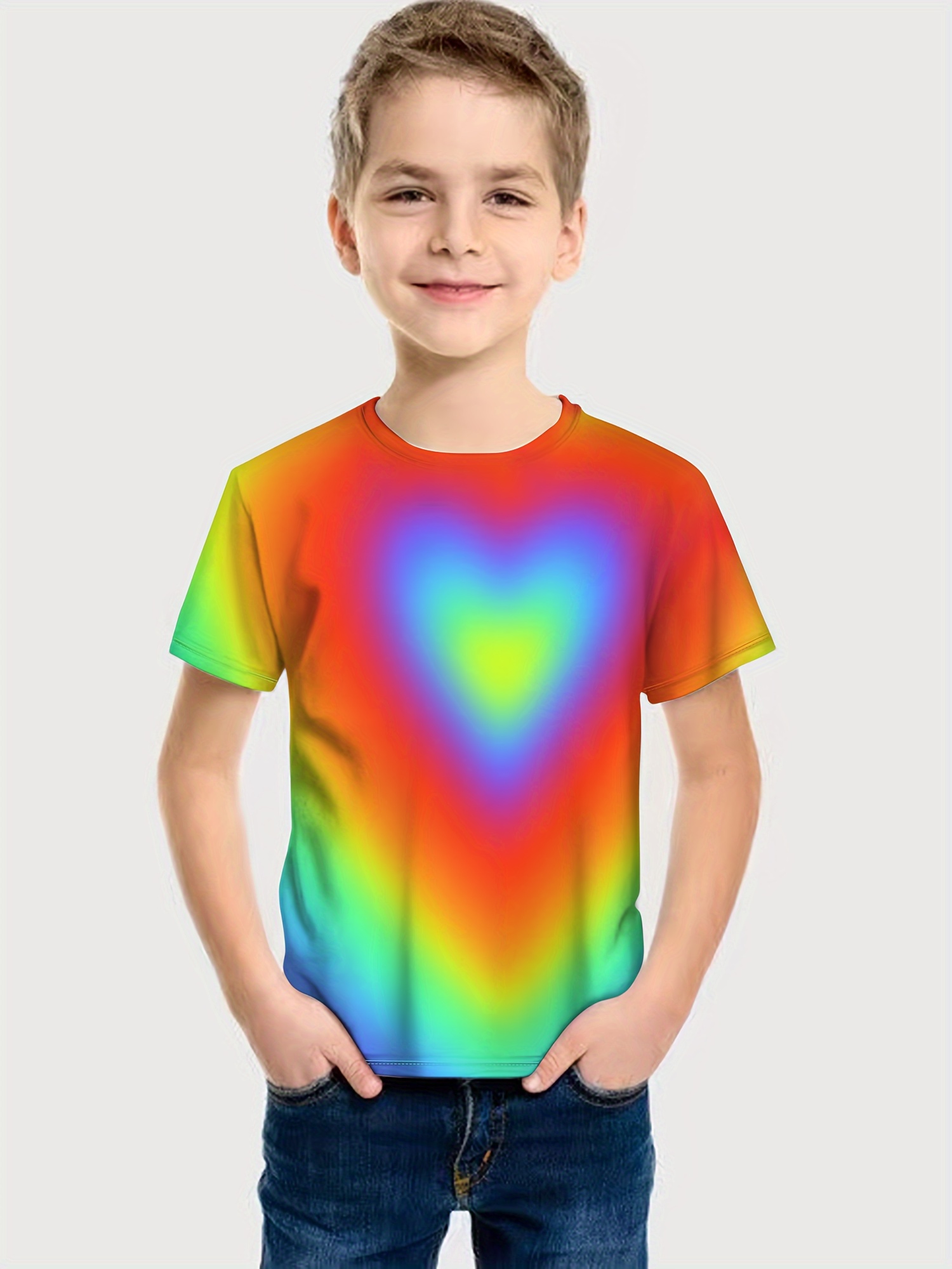 Camiseta Tie Dye Masculina Estampada Gradiente Colorida com Estilo