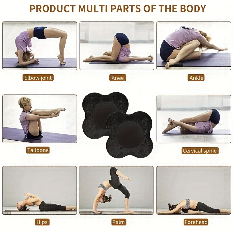 6 Pcs Knee Pads for Yoga Extra Thick Yoga Wrist Pad Yoga Cushion Anti Slip  Pilates Support Pad for Men Women Knee Elbow Wrist Hand Exercise Meditation