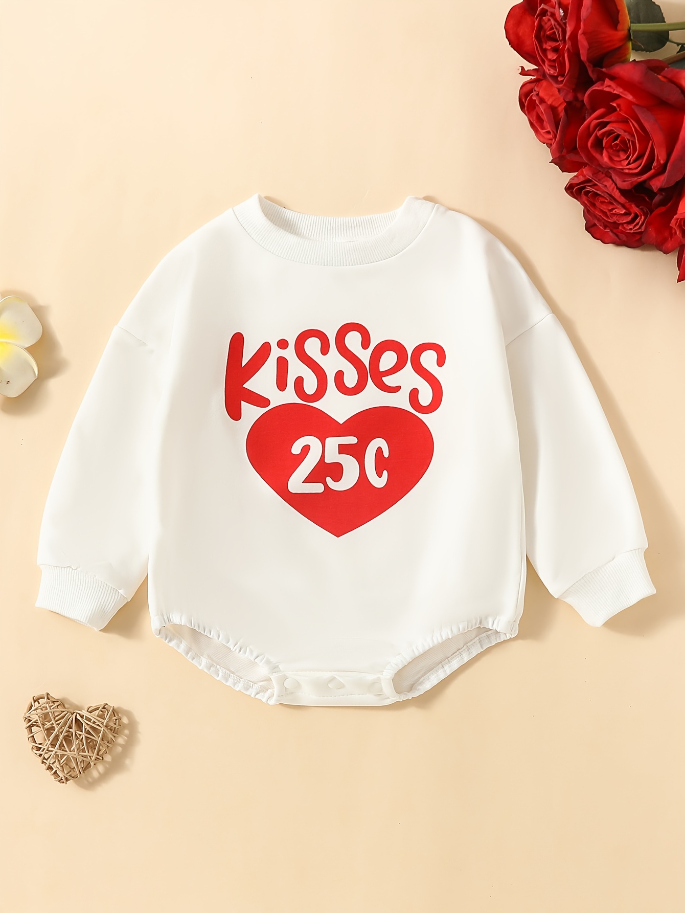 Baby Letter Print Bodysuit with Buckles