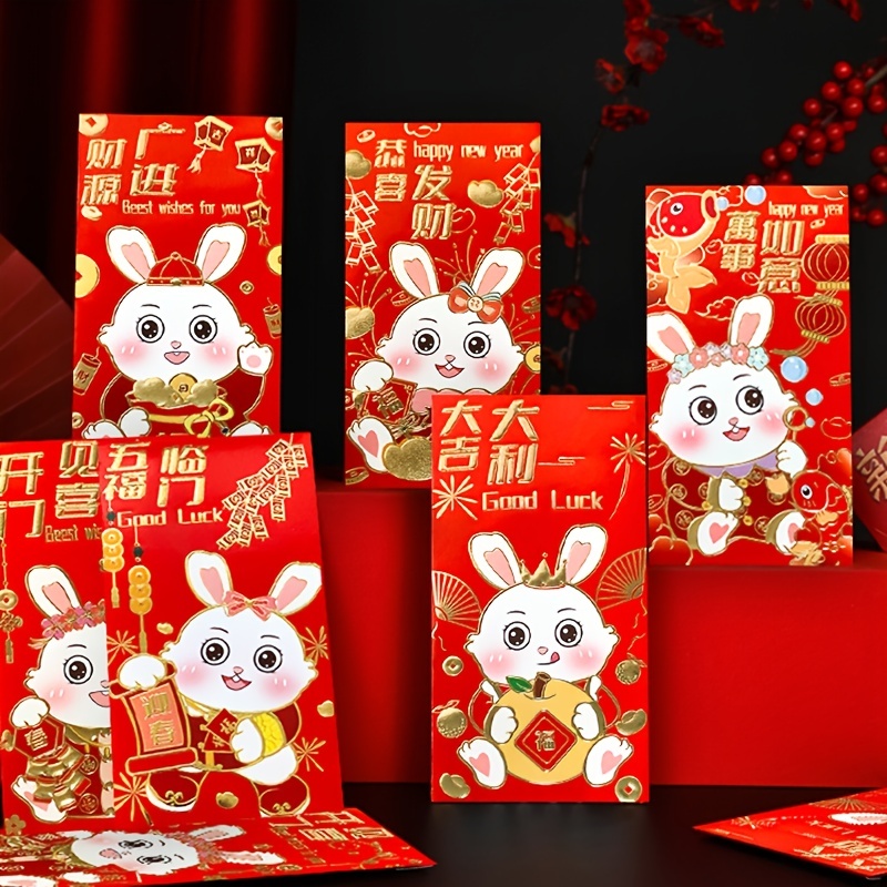 Year of the Rabbit Red Envelopes (Hong Bao), Arts & Crafts, Chinese New  Year, New Year Red Envelopes