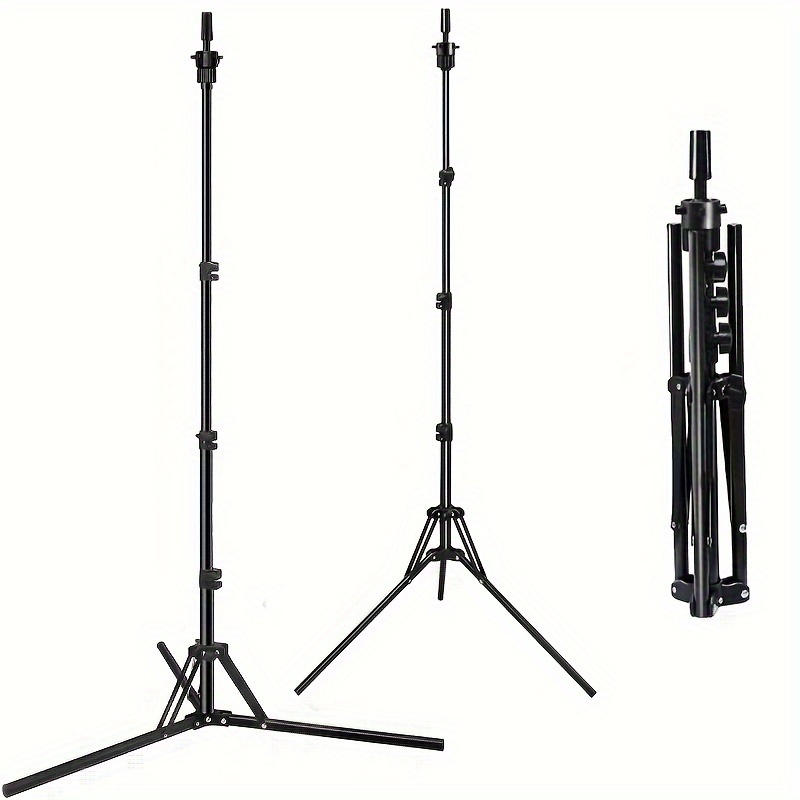 63 Inch Wig Stand Tripod Metal Adjustable Mannequin Foldable Stand For  Training 