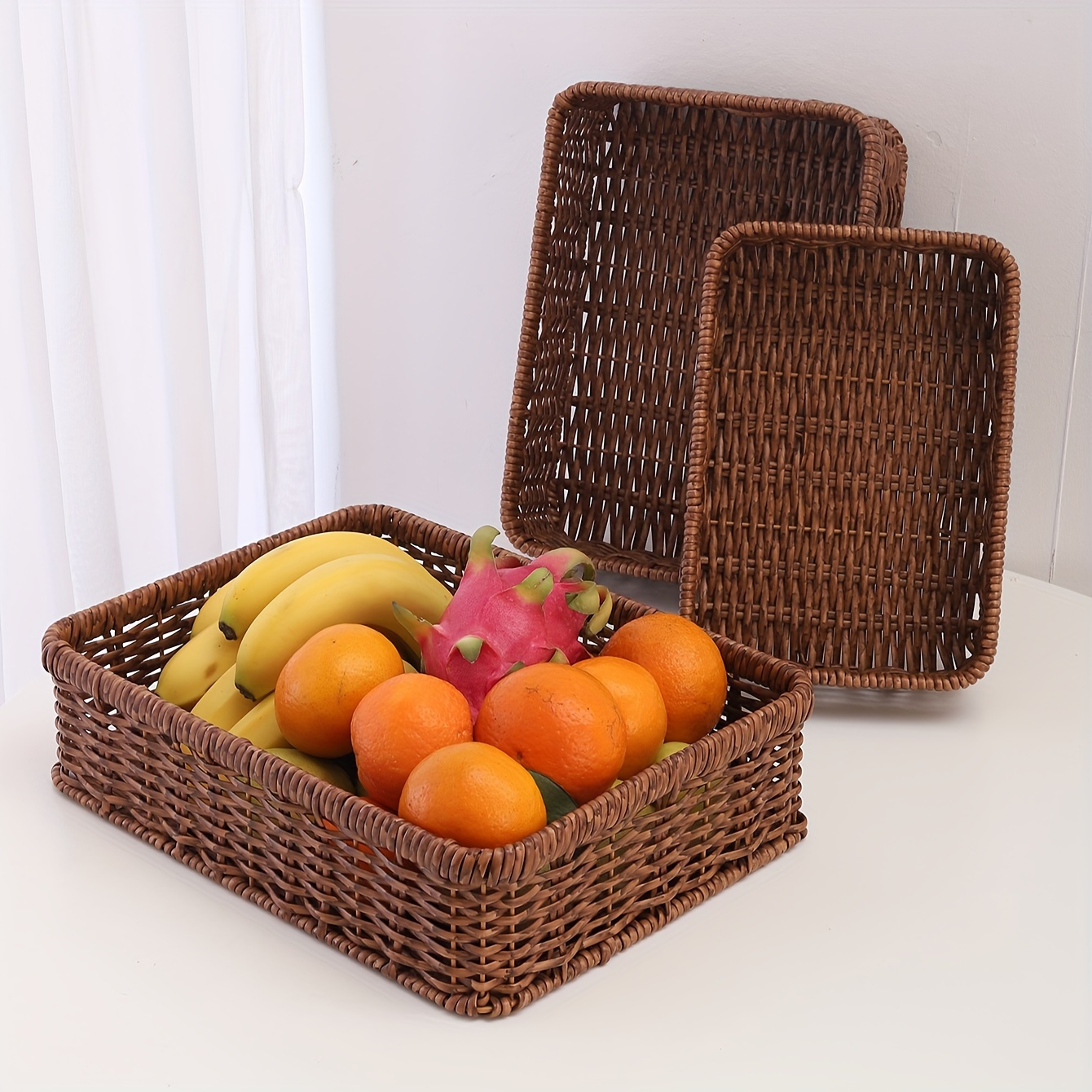 Member's Mark Decorative Handwoven Storage Baskets, 17.25” L x 13