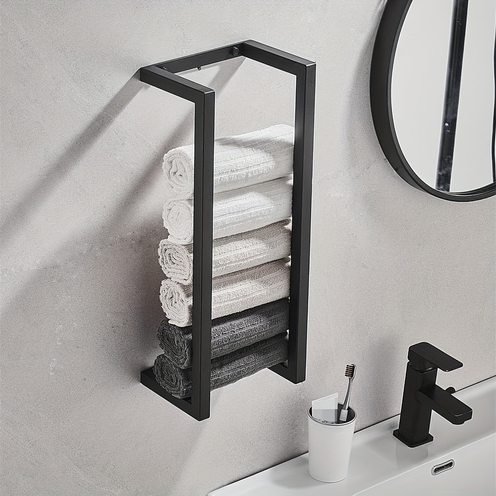 Angle Simple - Juego de accesorios de baño de acero inoxidable mate, 4  piezas, gancho para toallas, soporte para papel higiénico, toallero y  toallero