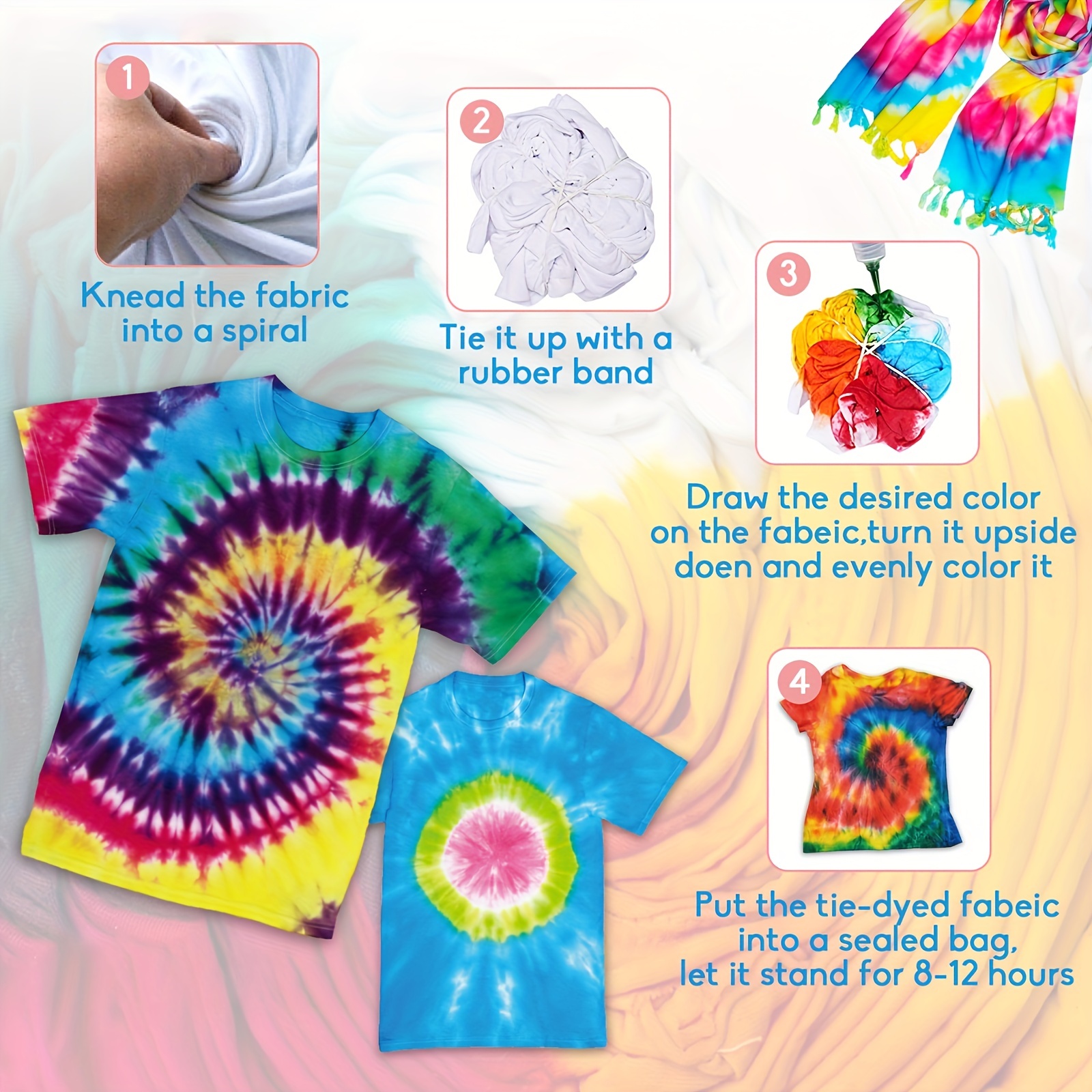 38 Colors Tie Dye Kit Tye Dye Kit Kids Adults Fabric Tie Die - Temu