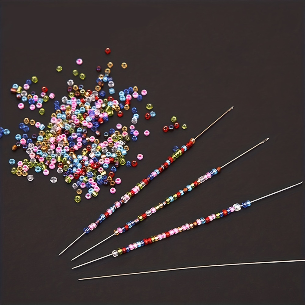 5pcs Multi-Size Matching Bead Needle, Thin Beading Middle Opening Necklace  Threading Sewing Embroidery Tools, Beading Needles For Jewelry Making