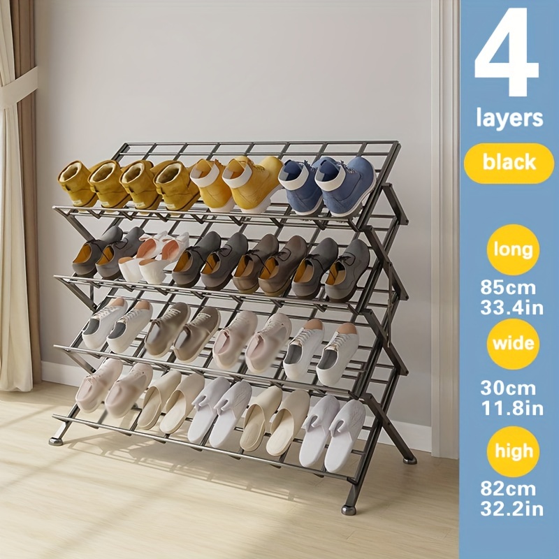 3/4/5/6 tier Metal Foldable Shoe Storage Rack Durable Shoe - Temu