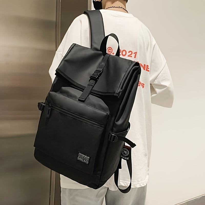 Men's Backpack with Canvas, Casual，Large Capacity,,and Multiple Pockets for Wear Resistance and Multifunctional Load Reduction During Travel and Commuting