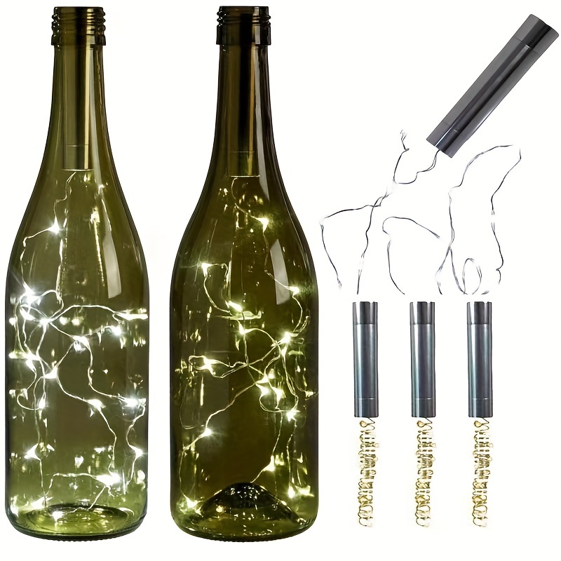 1pc 20 led beautiful bottle lights cork shape lights for wine bottle starry string lights for party battery powered no plug details 7