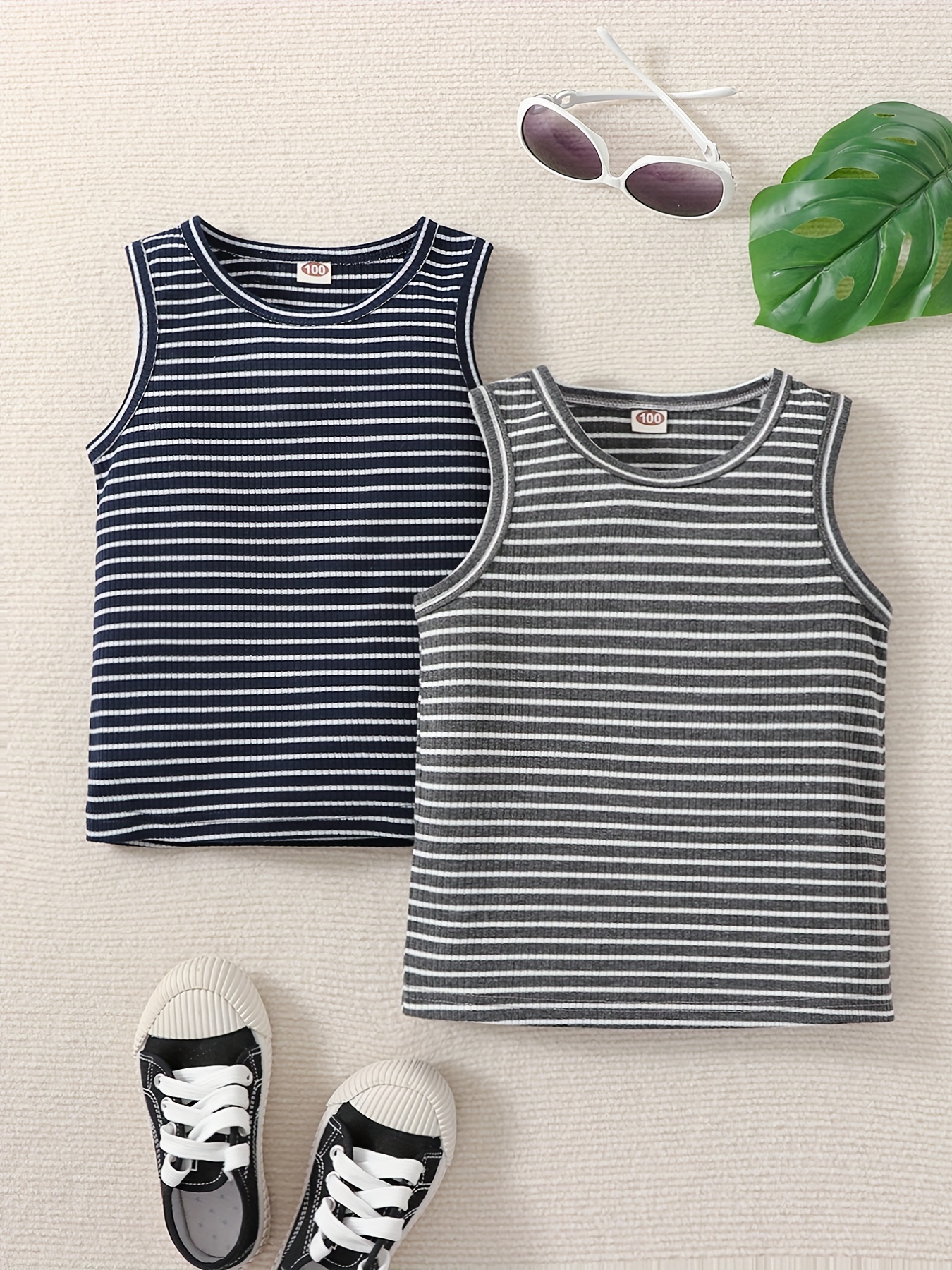 Boys Round Neck Cotton Tank Top Casual Comfortable - Temu