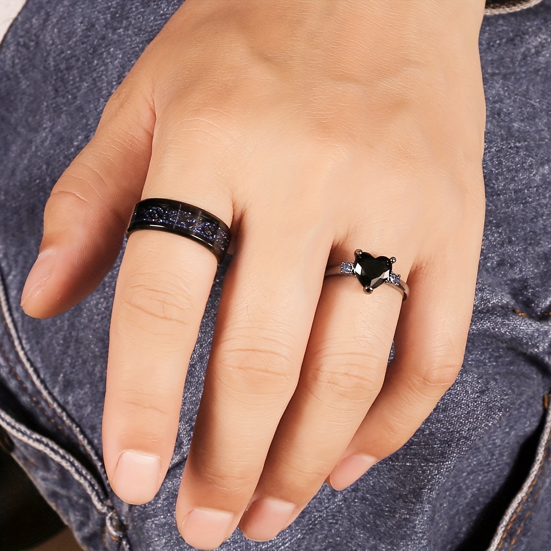 2pcs retro love heart synthetic gemstone rings 8mm dragon Temu