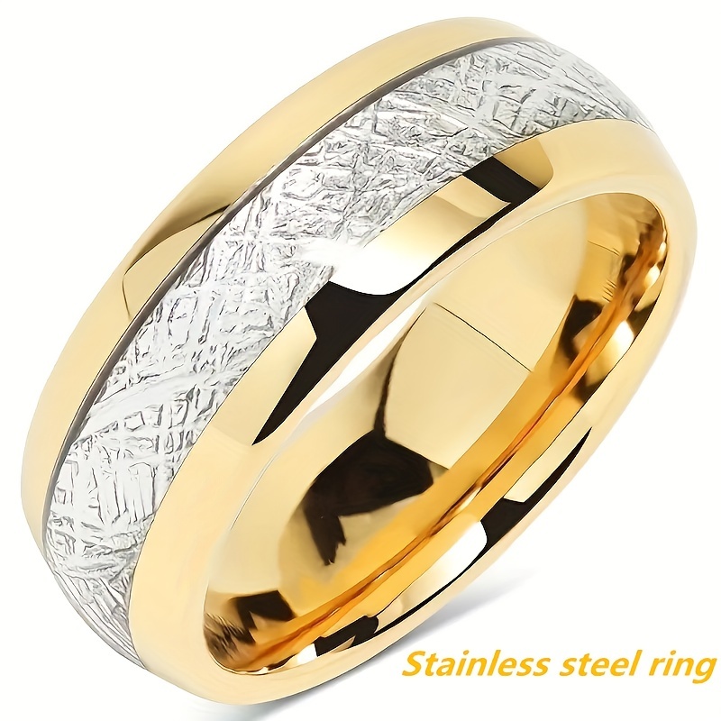 Men's Stainless Steel Rhinestone Heart Ring