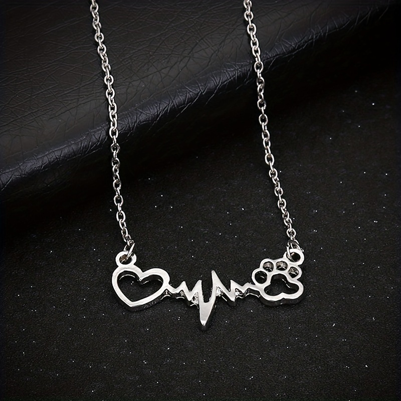 Heartbeat hot sale paw necklace