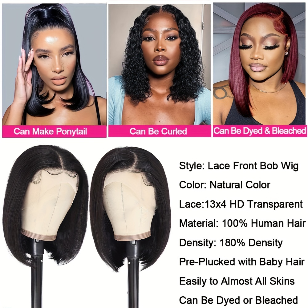 13x6 Lace Front Wigs Human Hair Straight Wig Pre Plucked 150% Density  Transparent Lace Frontal Wigs for Women Brazilian Straight 