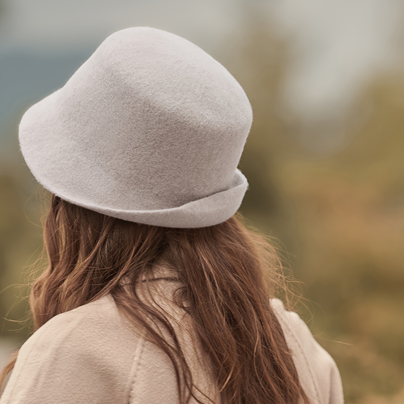 Wool Bucket Hat Vintage Solid Color Casual Style Outdoor - Temu
