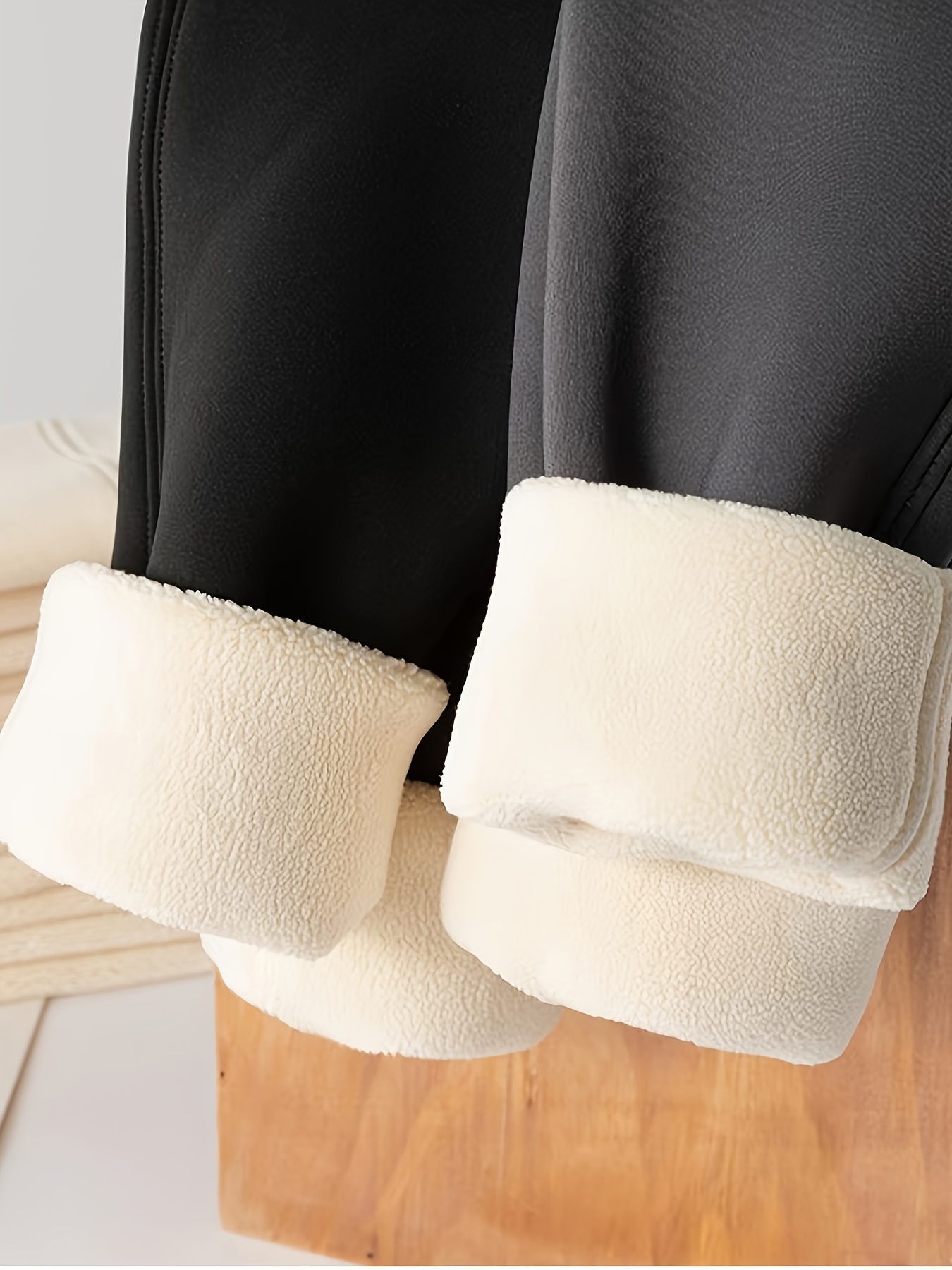 Women Pants Autumn Winter High Waist Thick Warm Waist Knee Pads