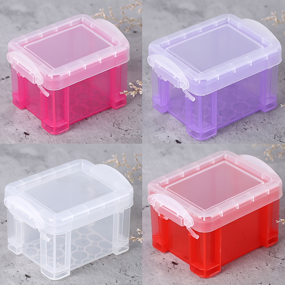 8pcs 8-color Translucent Storage Box, Small Plastic Boxes With Lid Buckle  Lock, Mini Storage Box For Jewelry, Handicrafts, Small Accessories And More