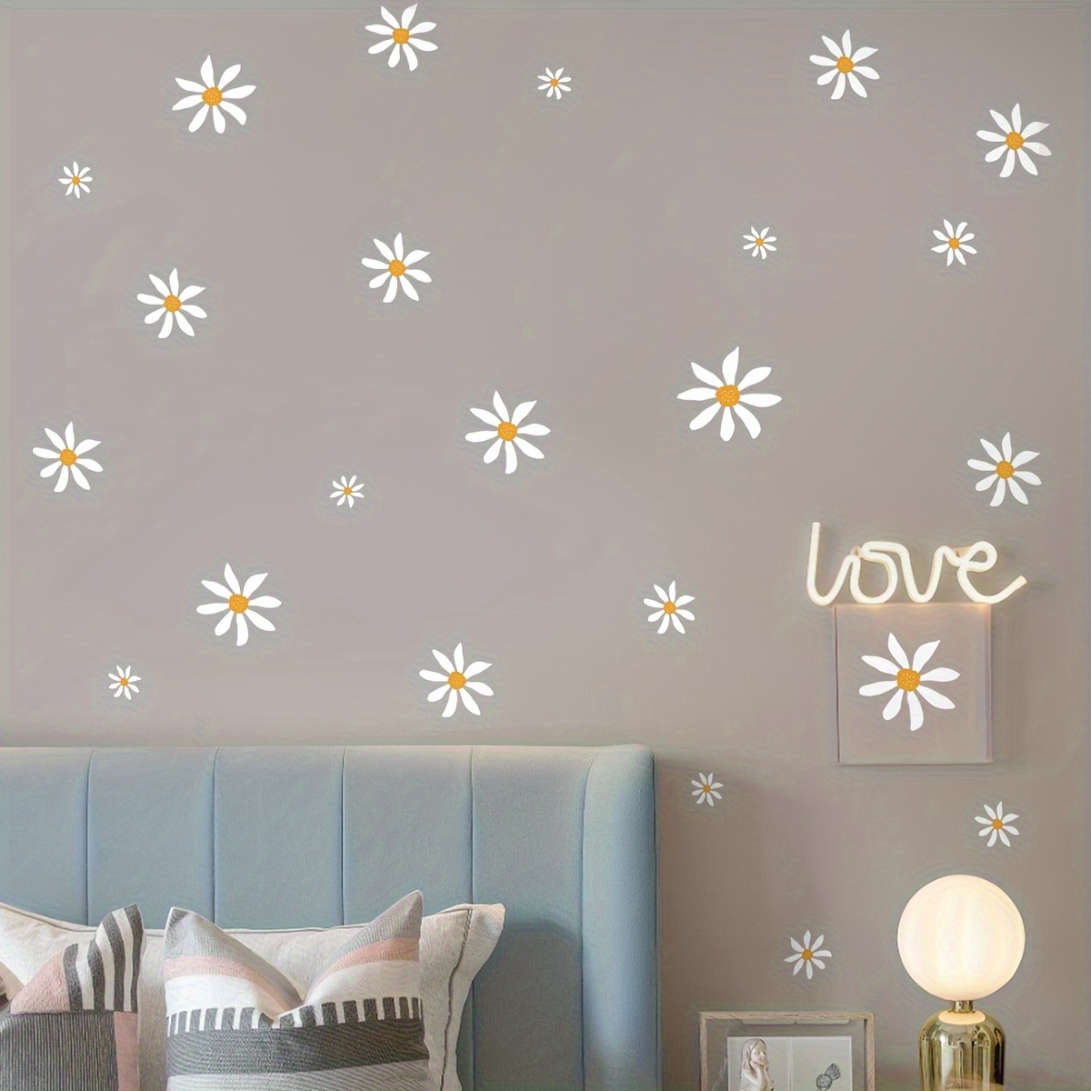 Painted Daisy Stickers Decals Graphic Nursery Wall Decoration Art