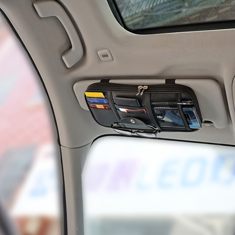 Car Sun Visor Organizer Auto Car Visor Pocket Interior - Temu