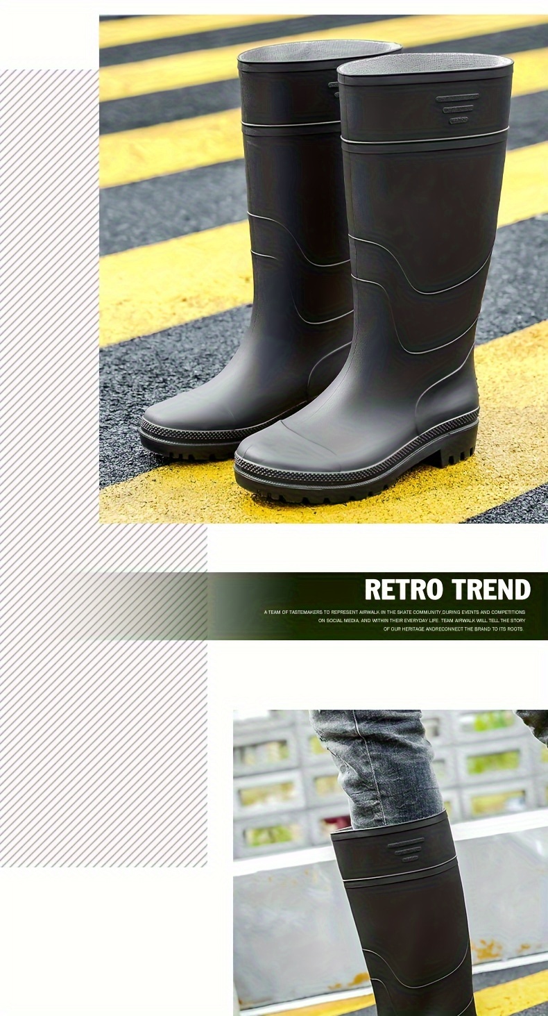 Rain Boots For Men Waterproof Anti Slipping Knee High Rubber Boots For Outdoor  Fishing Work And Garden Shoes - Men's Shoes - Temu Canada