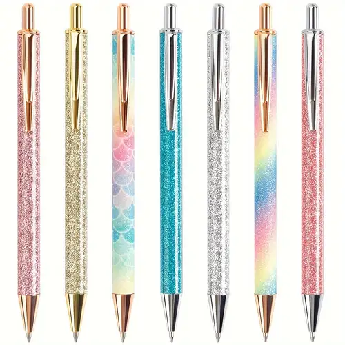 Dropship 4pcs Ballpoint Pens,Fine Point Smooth Writing Pens,Metal Twist  Pretty Pens For Journaling, 1.0 Mm Medium Point Black Ink Cute Pens,Office  Supplies Fancy Pen Sets For Women&Men Gift to Sell Online at