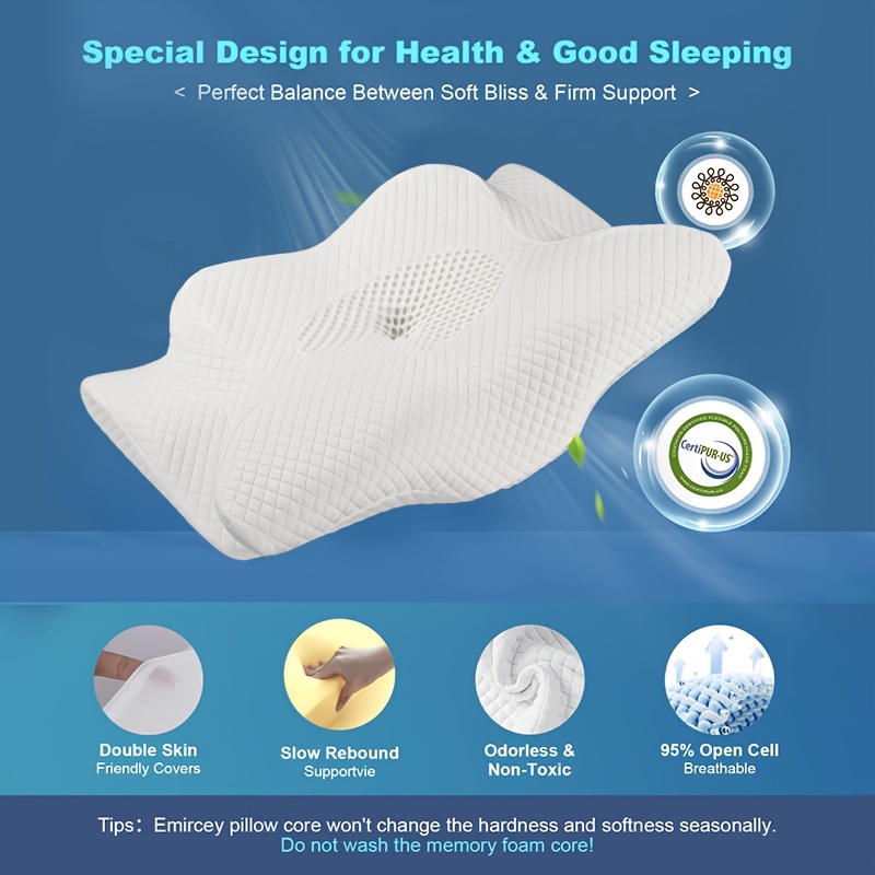 Bespilow Odorless Side Sleeper Pillow for Neck and Shoulder Pain  Relief,Cervical