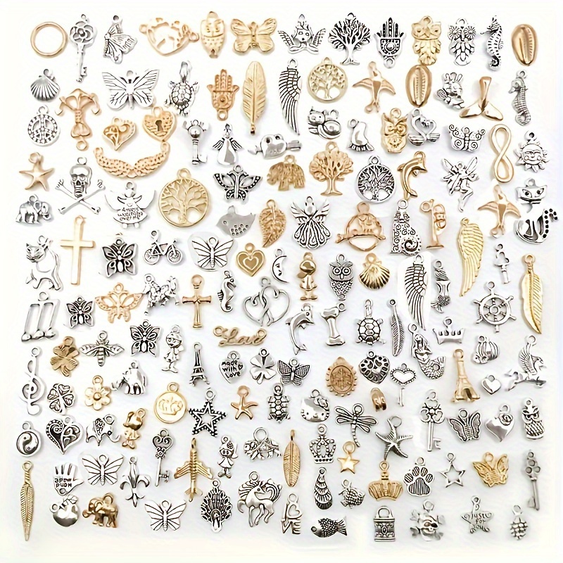 Acejoz 200Pcs Charms for Jewelry Making Assorted Jewelry Bangle Charms  Wholesale Mixed Bulk Metal Earring Charms for DIY Necklace Bracelet Jewelry  Making and Crafting (Assorted Color)