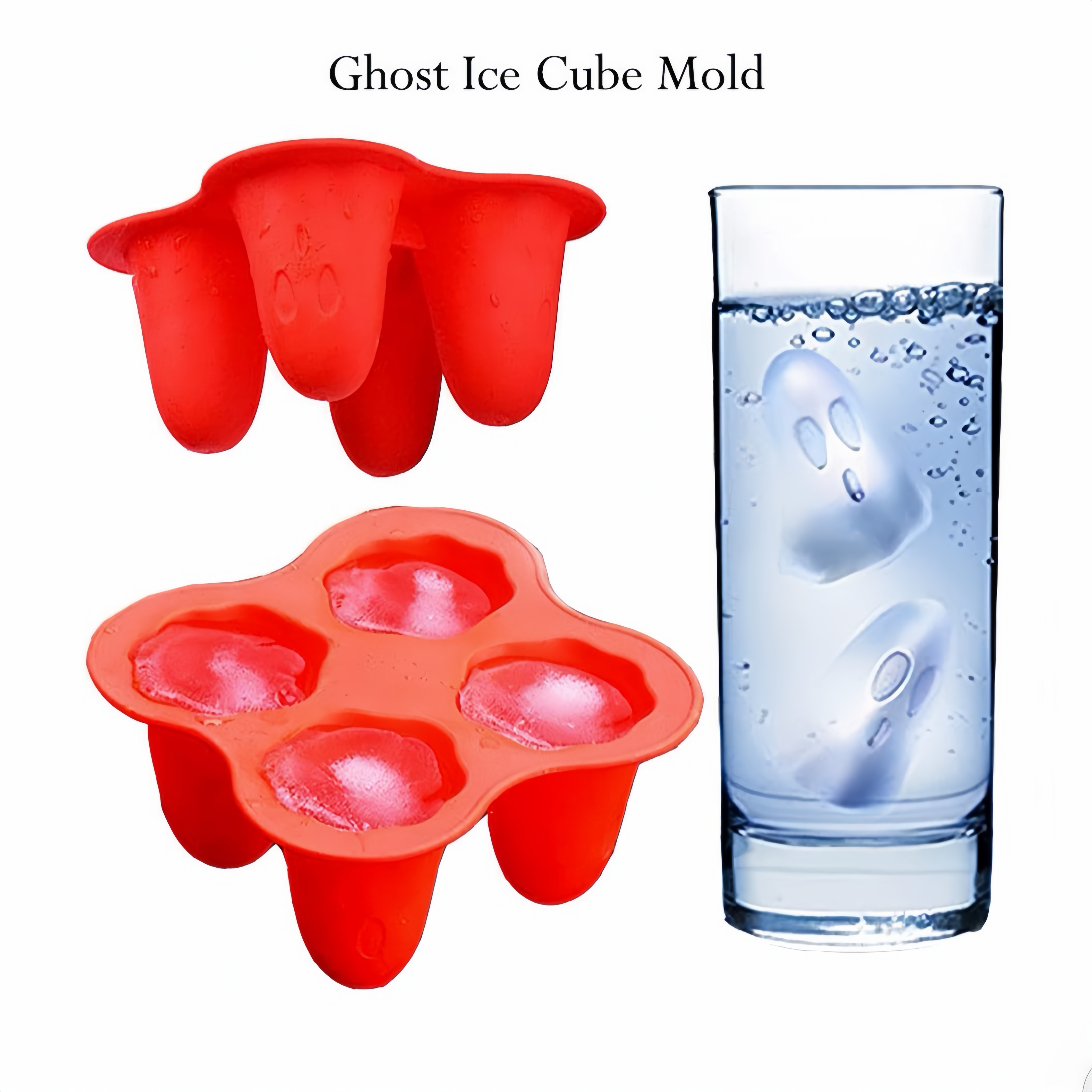 1pc Ghost Ice Cubes Tray, Funny Ice Cube Mold, Halloween Party Ghost Mold  For Ice Cubes, Soap, Chocolate, Candle, Candy, Jello Shot