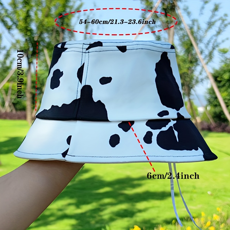 Womens Bucket Hat Fashion Cows Pattern Fishermen's Hat Wear Unisex