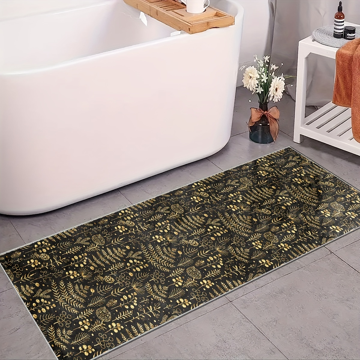 Creative Leaf Print Door Mat, Comfortable Non-slip, Anti-fouling