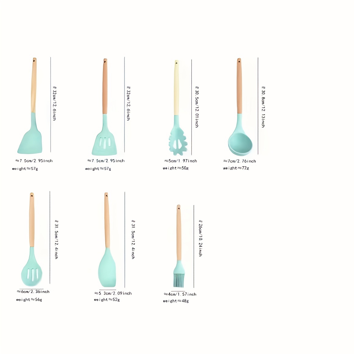 Randaco Ustensile de cuisine Silicone cuisine set de 12 outils de la  spatule antiadhésive Noir