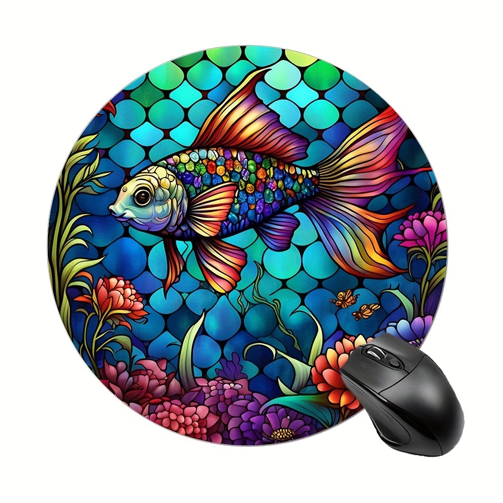Ocean Colorful Fish Round Mouse Mat Cute Mouse Pad Design - Temu