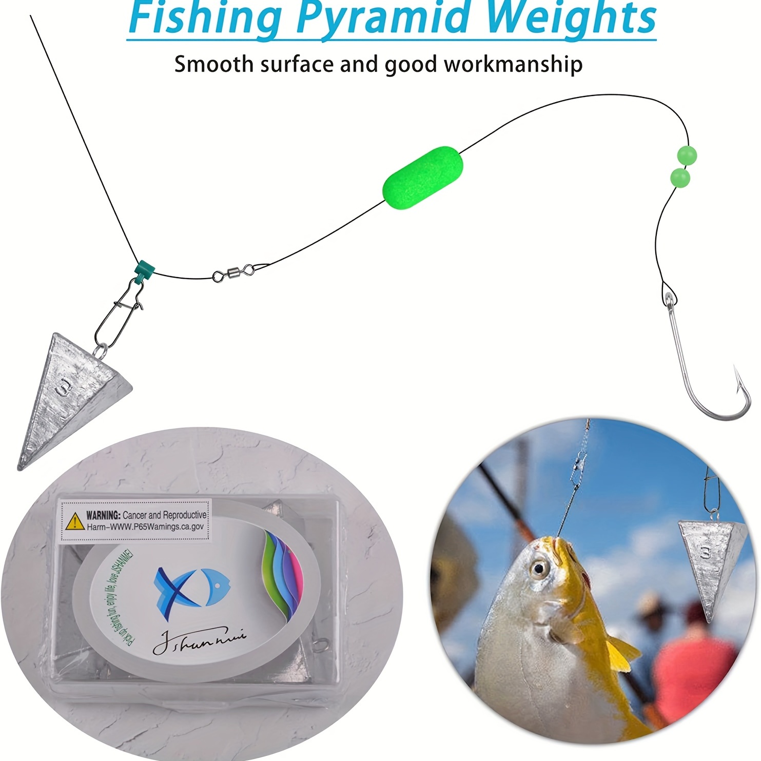 10pcs Pyramid Sinkers Fishing Weights Fishing Sinker, Saltwater