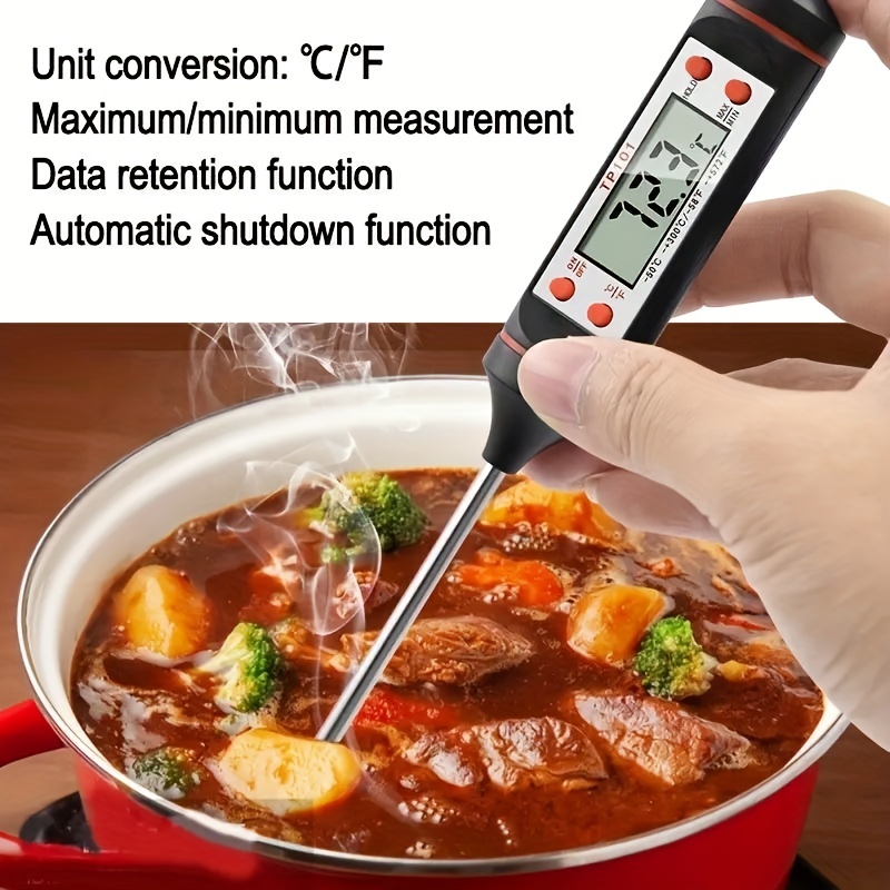 Food Thermometer, Digital Instant Read Meat Thermometer, High Accuracy  Foldable Long Probe Food Cooking Thermometer With F/c, Auto On/off Cooking  Ther
