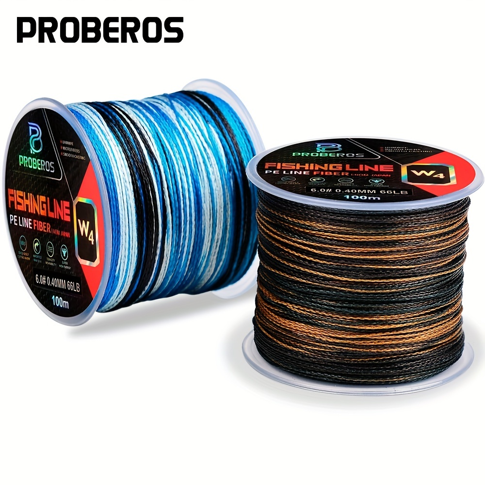 Proberos 109yds Long-Lasting Braided Fishing Line, 4 Strands Strong Durable  PE Material For Freshwater And Saltwater Fishing