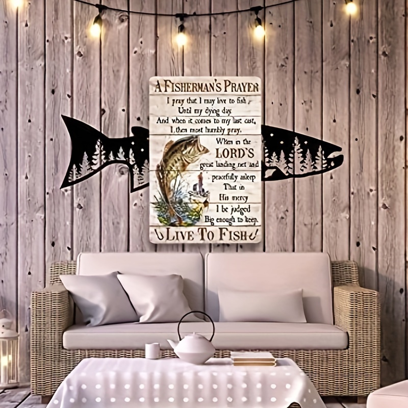 Fishing Decor A Fishermans Prayer Live To Fish Vintage Metal Sign For Home  Bar Coffee Man Cave Kitchen Farm Garage Shop Bathroom Wall Art 8x12 Inches