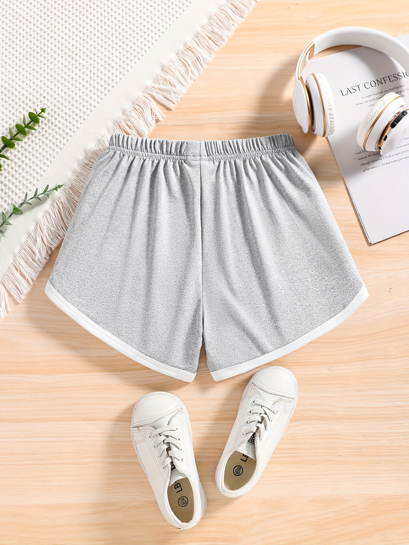 Girls' Basic Shorts Contrast Binding Comfortable Breathable - Temu