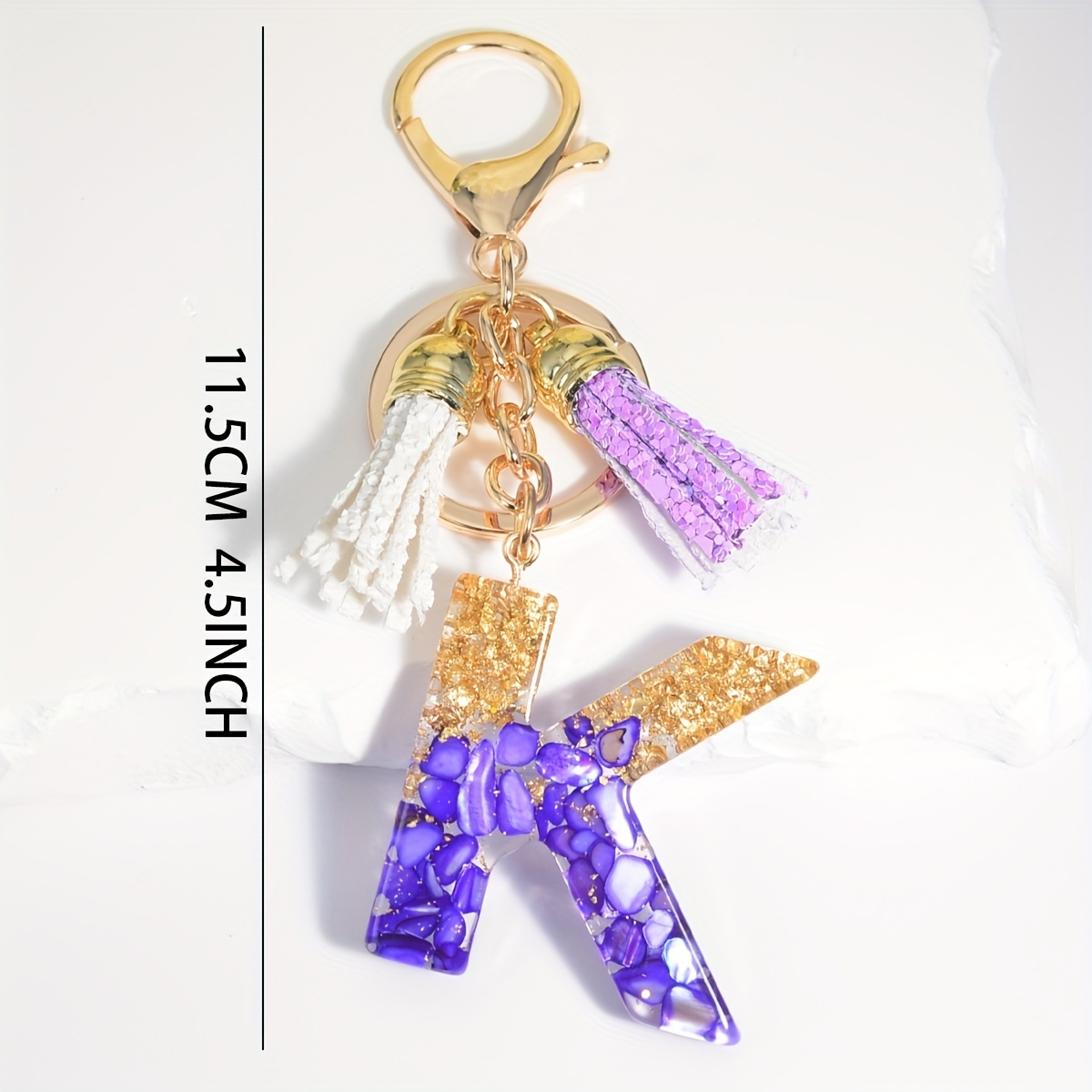 Golden Glitter Initial Letter Keychain Alphabet Key Chain - Temu