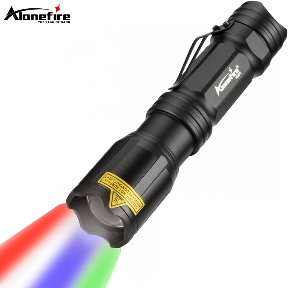 Alonefire X004 Multicolor Led Flashlight Rechargeable Waterproof