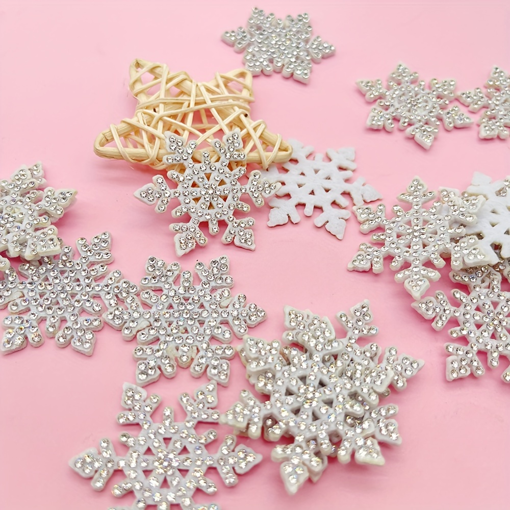 6 X Large Snowflake Rhinestone Stickers Embellishments Sparkly