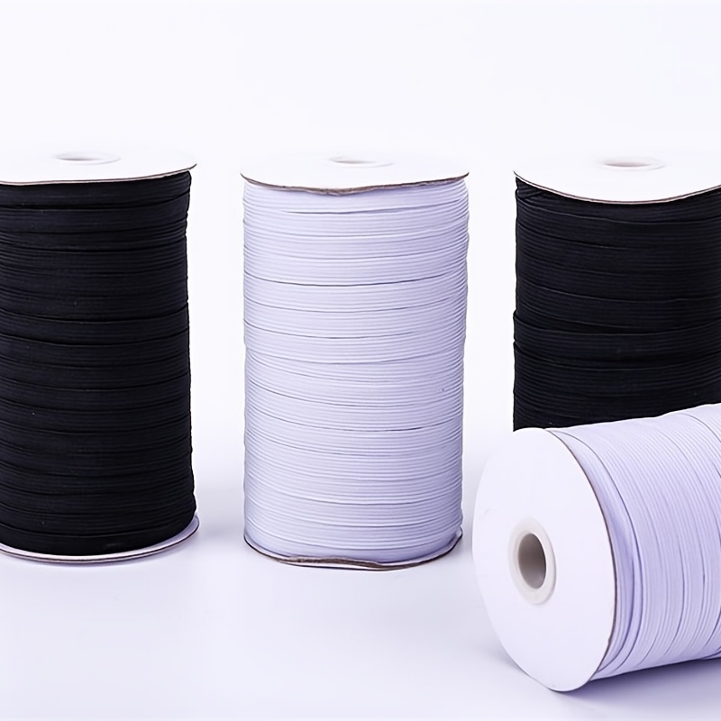 Flat Elastic Band for Sewing, 3/860 Yards High Elasticity Elastic Cord  Black＆White Elastic Rope Knit Elastic Spool for DIY Sewing Arts and Crafts