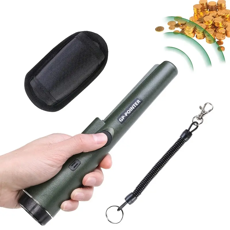 1pc Metal Detector Treasure Hunting Tool Buzzer Vibration With Sound Portable Pin Pointer With LED Indicators And Belt Holster Hand Held Pinpointer Mens Gifts