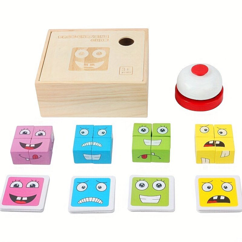 Face Change Expression Puzzle Rubiks Cube Blocks with Bell Ringer