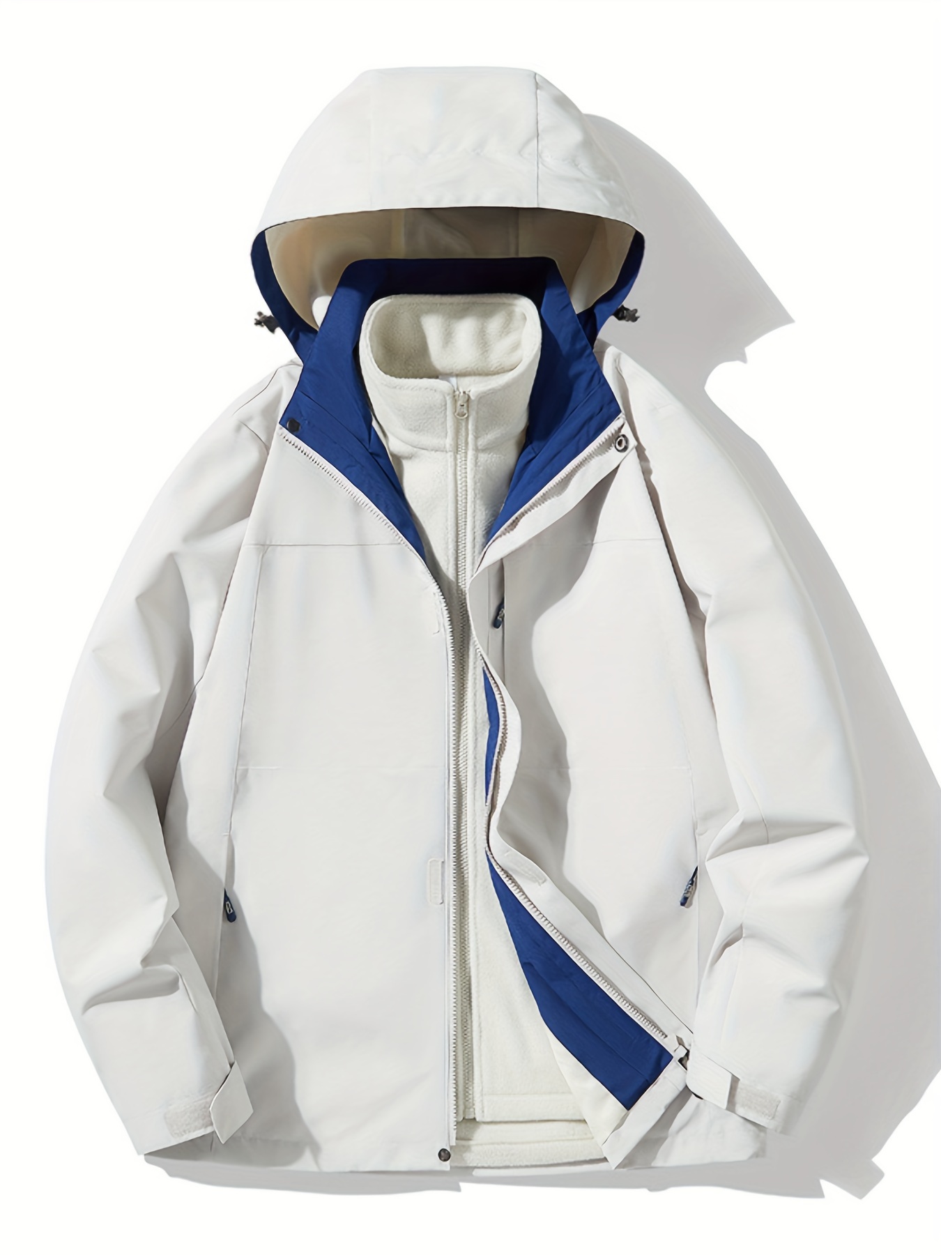 Detachable Windbreaker Hooded Jacket Men's Casual Waterproof - Temu