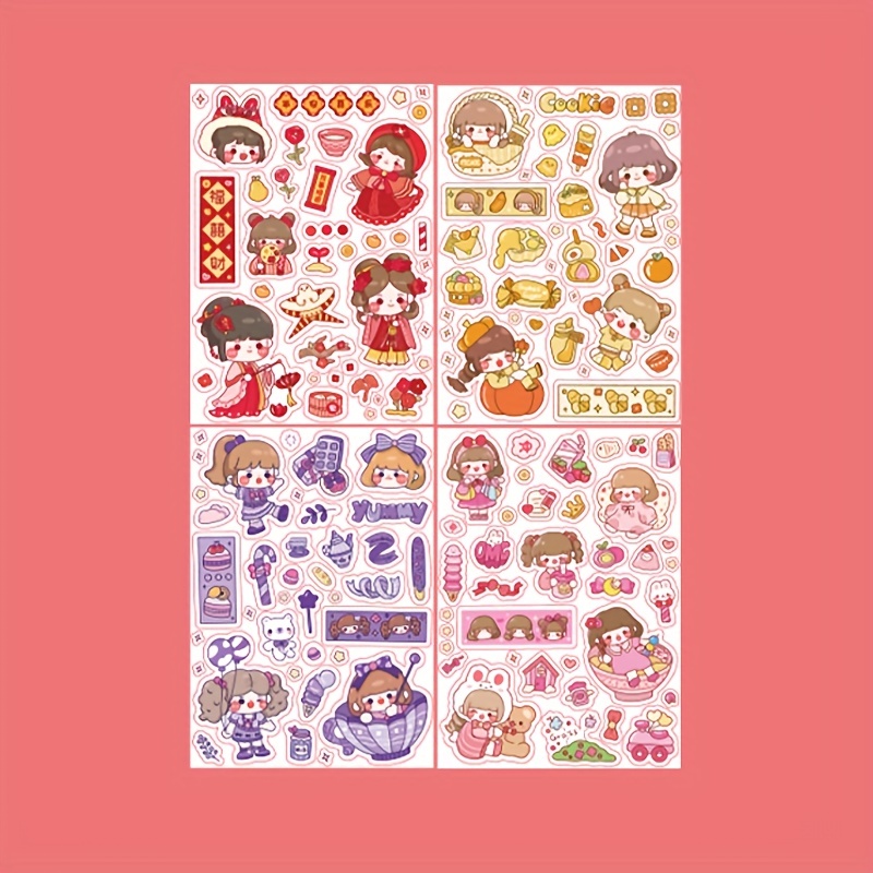 4 Unids/set Paquete Pegatinas Washi Dibujos Animados Kawaii - Temu