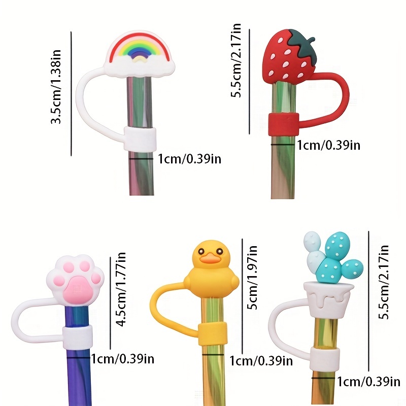 Plastic Straw Lips, Straw , Straw Lids, Reusable Silicone Soft Protector  Cover, Cute Cartoon Shape Silicone Straw , Straw Protector, Flatback Cup  With Handle, Cup Accessories - Temu