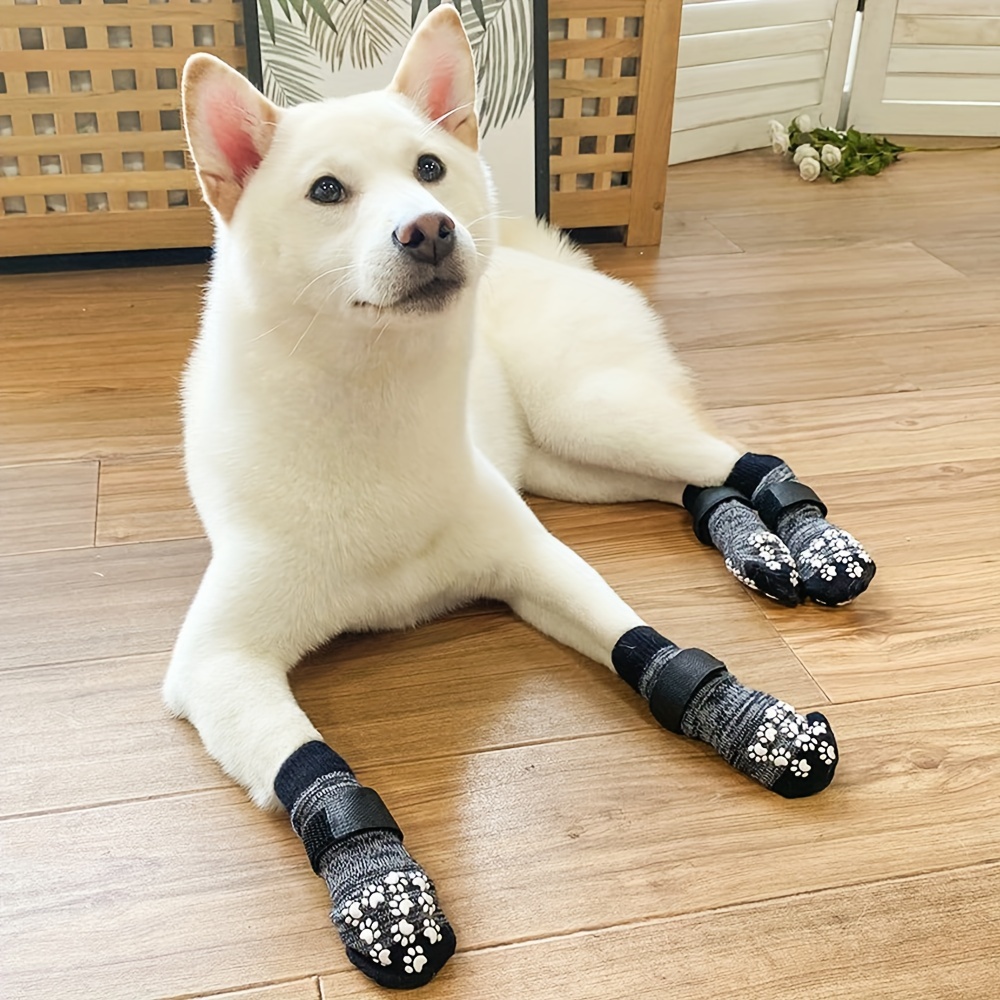 HUMLANJ 3 Pairs Double Side Anti- Slip Dog Socks, Dog Grip Socks