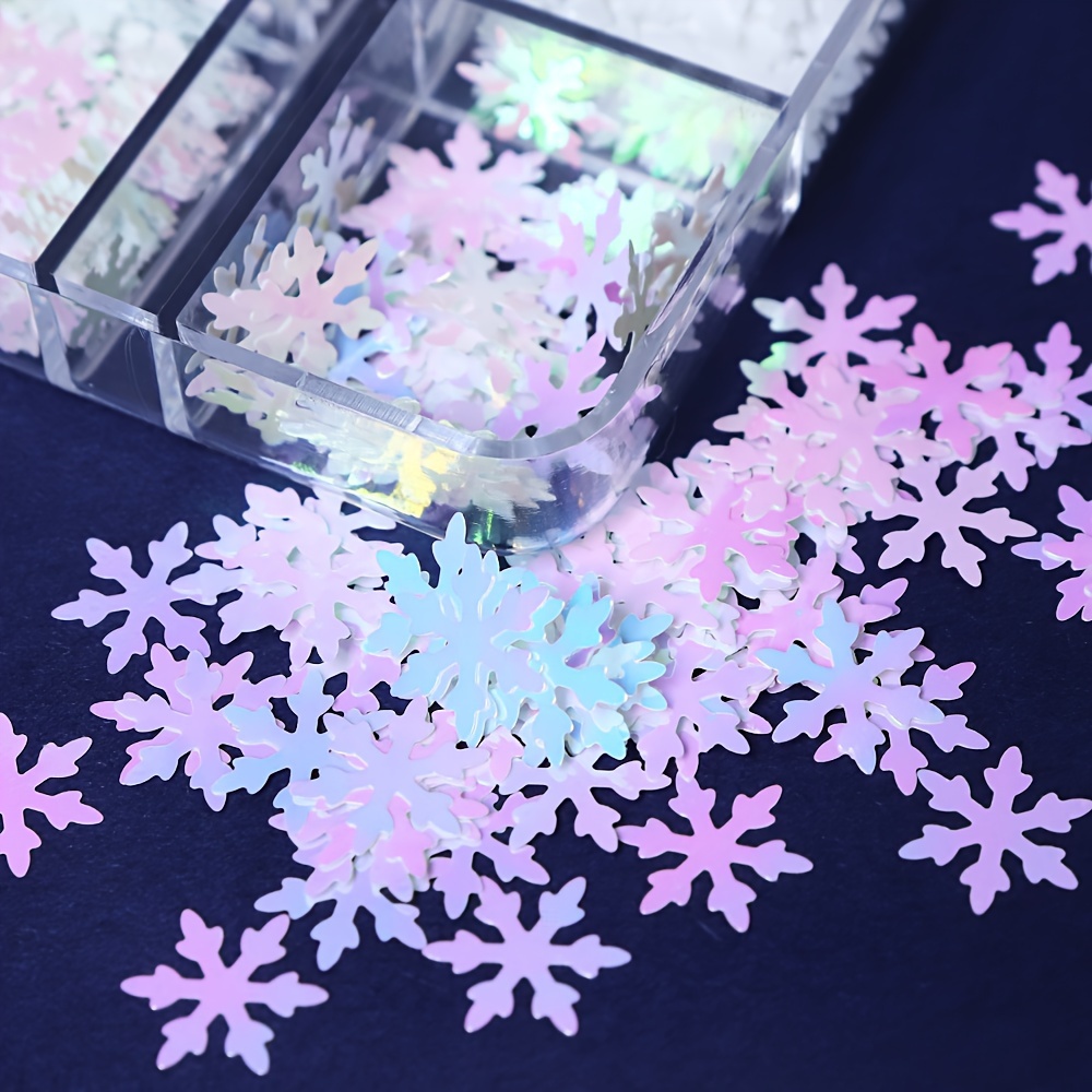 White Snowflakes Resin Glitter Sequins Mermaid Color - Temu