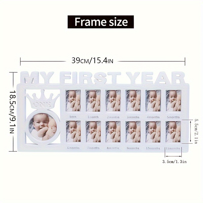 12 Month Growth Record Photo Frame for Baby