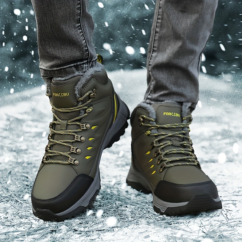 TUINANLE Men Winter Boots Warm Waterproof Sneakers Outdoor