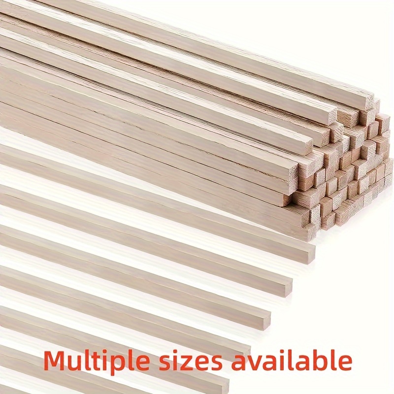 25 Pack Square Dowel Rods, Unfinished Wood Sticks for Crafting, 1/4 x 12  Inch